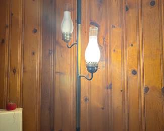 Vintage tension pole floor lamp