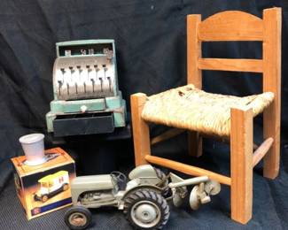 Vintage Childrens Toys And Childs Chair