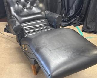 Vinyl Chaise Lounge In Black By Contour Chair Co.