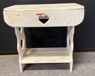 Primitive Wood Heart Drop Leaf Table