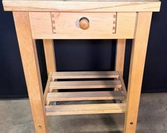 Snow River Portable Kitchen Utility Cart Butchers Block