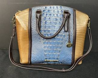 Brahmin Brown And Blue Hand Bag