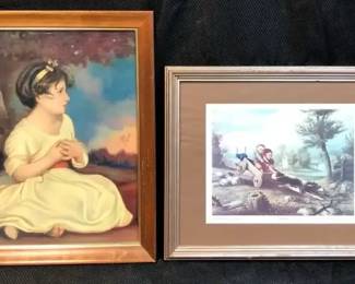 Vintage Framed Archibald Willard Pluck Sweet Innocence Print