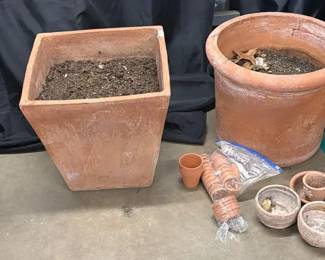2 Large Terracottastyle Planters With Miniature Terracotta Planters