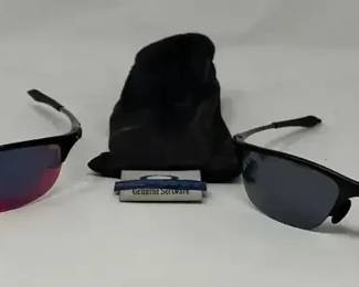 Two Pairs Of Oakley Wire Tap Sunglasses Colorful Mirror And Dark Lenses