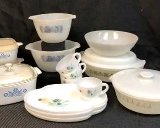 Vintage Atomic Flower Patio Snack Set, Cornflower Corning Ware, Anchor Hocking And More