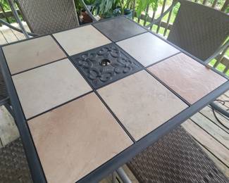 6 PIECE TILE TOP PATIO SET