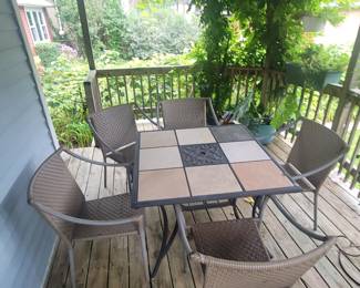 6 PIECE TILE TOP PATIO SET