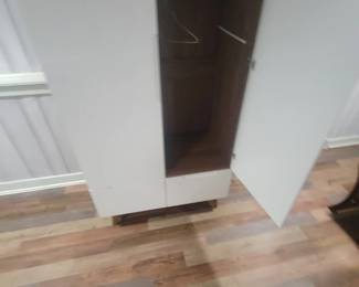 WHITE LAMINATE WARDROBE OR ARMOIRE
