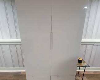 WHITE LAMINATE WARDROBE OR ARMOIRE