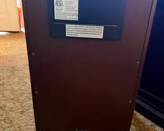 The Chairside Table with Power has a cETLus-listed power strip mounted on the back with 2 outlets and 2 USB ports.