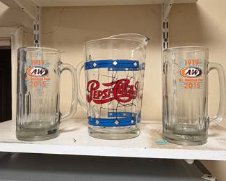 vintage 1970s Pepsi-Cola glass pitcher