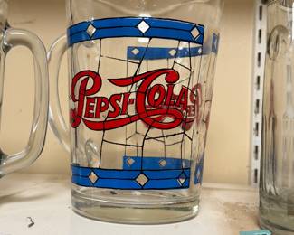 vintage 1970s Pepsi-Cola glass pitcher