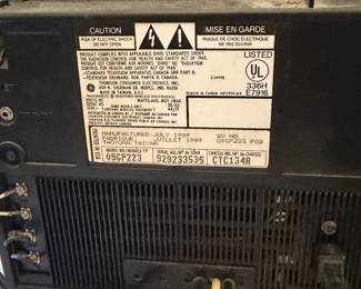 vintage 9-inch portable color CRT television manufactured by Thomson Consumer Electronics
