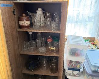 GLASSWARE, PITCHERS, JARS