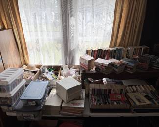 CRAFT ITEMS BY THE TOTE/BOX & ADULT BOOKS
