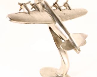 Brass Vintage Airplane Desk Model