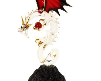Crystal Glass Baron Black Mountain Dragon D6 994