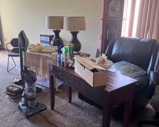 Lamps, recliner, table clock
