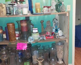 Vases, candles and candle holders