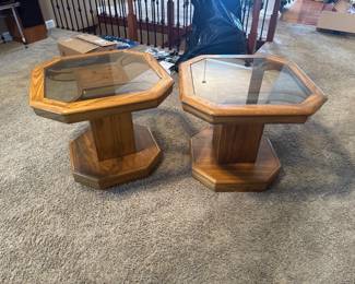 Beautiful glass topped End Tables, Matching Coffee Table also available - pairs well with the lamps previously shown