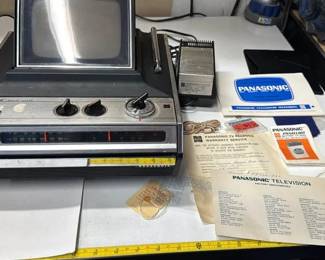 Vintage Working Panasonic Transistor TV - With all paperwork & adapters