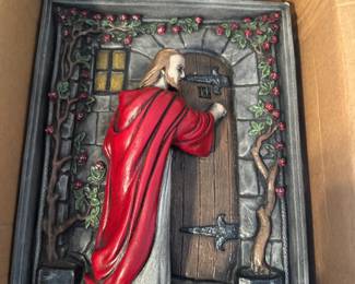 Jesus Knocking at the door 3d Chalkware Deco Artwork