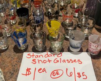 Travel & novelty themed shot glasses