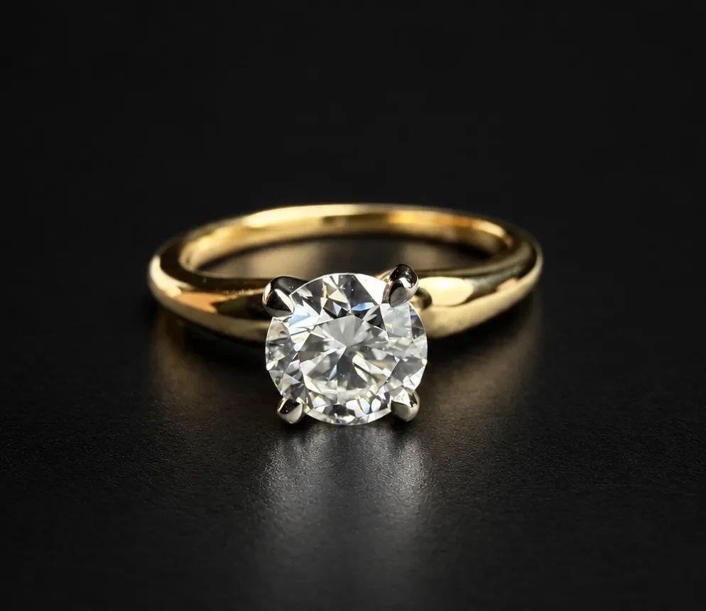 Classic Diamond Solitaire 14K Gold Ring