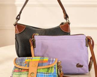 Dooney Bourke Handbag Collection Leather Shoulder Bag, Lavender Crossbody Plaid Mini Bag