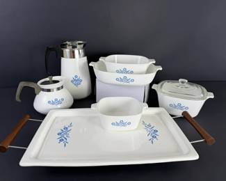 Vintage CorningWare Blue Cornflower Cookware, Coffee Pots Serving Pieces