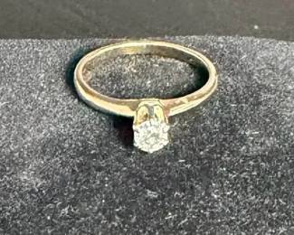 Vintage Mine Cut Diamond Solitaire Ring
