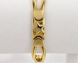 14K Italian Gold Star Link Bracelet