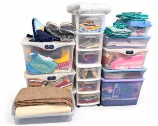 Huge Mystery Fabric Quilting Collection with Sewing Supplies