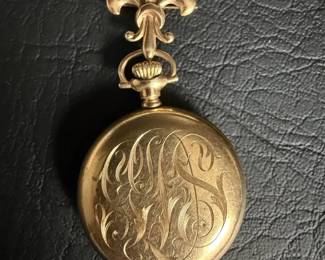 Vintage Lexington GoldFilled Pocket Watch with 10K FleurdeLis Pin