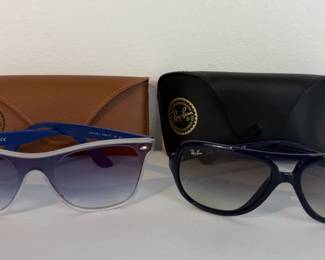 RayBan Made in Italy Designer Sunglasses with Gradient Lenses Cases Two pairs of RayBan designe