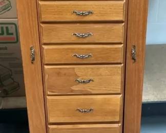 Powell Oak Jewelry Armoire