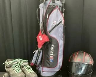 Bilt Helmet, USKG Golf Bag, Carrera Skates