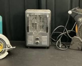 Makita Power Saw, Space Heater Lasko Utility Fan