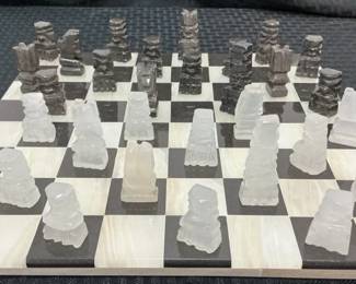 Stone Chess Board And Pieces