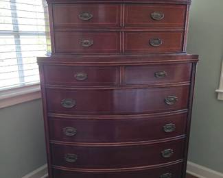 Vintage Williamsport bow-front chest