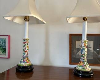 Colorful  pair candlestick lamps