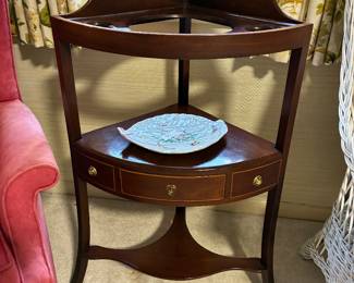 Antique mahogany corner wash stand