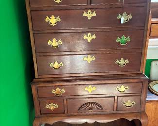 Mahogany tall boy chest