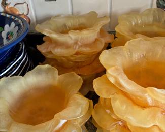 Glass ice cream bowls