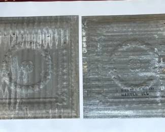 Antique Pressed Tin Ceiling Tiles 24 x 24 Architectural Salvage 2 Pc