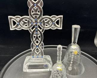 Royal Limited 24 Crystal Celtic Cross Blue Rhinestones Crystal Bells