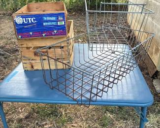 Vintage Crates And Wire Baskets