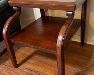 Wooden Side Table 2 Tier Antique Finish B