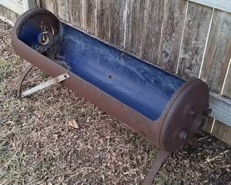 Vintage Iron Barrel Planter